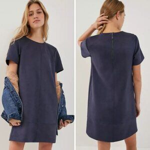 NWT Anthropologie Hayden Navy Suede Tee Dress | S